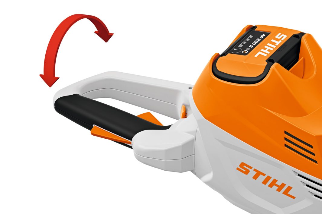 TAILLE-HAIES STIHL A BATTERIE HSA 100 POIGNEE QUI TOURNE